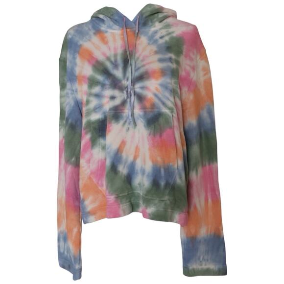 Raquel Allegra Tie Dye Crop Hoodie in Pastel Size 2/M - Picture 1 of 12